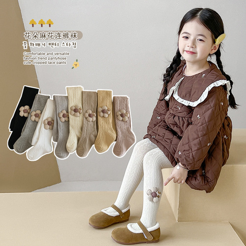  Autumn Children's Leggings Socks Flower Outerwear Girls' Pantyhose Anti-pilling Infant Baby Body Socks