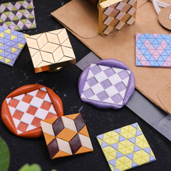 復古歐式花紋圖案銅頭方形銅頭封蠟賀卡信封封印銅章學生禮物禮品