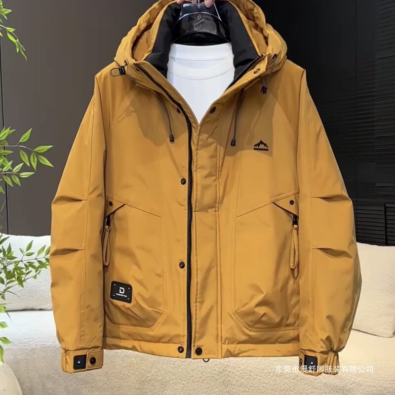 Men's Short down Jacket for Winter 2025, New Loose-Fitting Outdoor Workwear Duck down Warm Coat, Wholesale