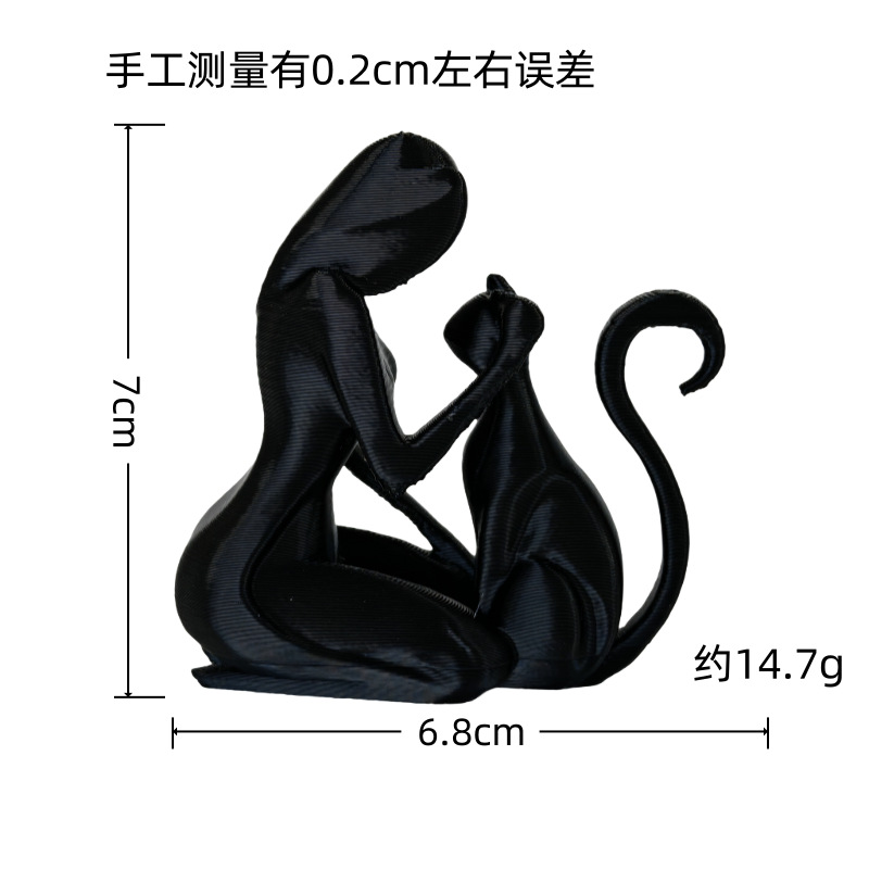Cross-Border New Product Elegant and Simple Pet Commemorative Statue-Warm Human and Dog Statue, Human and Cat Statue