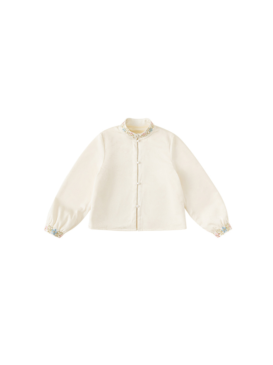 Yubao ropa para niños niñas camisa de estilo chino de invierno para niños nueva camisa de cuello chino de manga larga y camisa de terciopelo