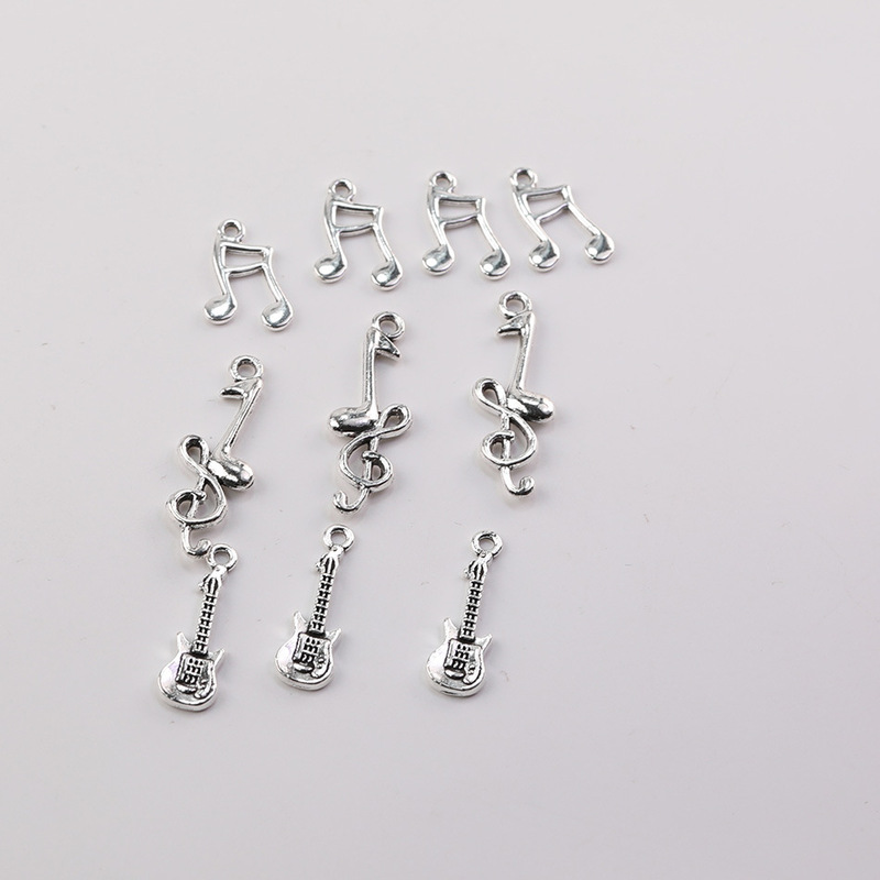 Antique Silver-Colored Simulated Musical Symbol Series Pendants DIY Handmade Necklace Bracelet Pendant Materials Small Accessories Antique Silver-Colored Simulated Musical Symbol Series Pendants DIY Handmade Necklace Bracelet Pendant Materials Small Accessories