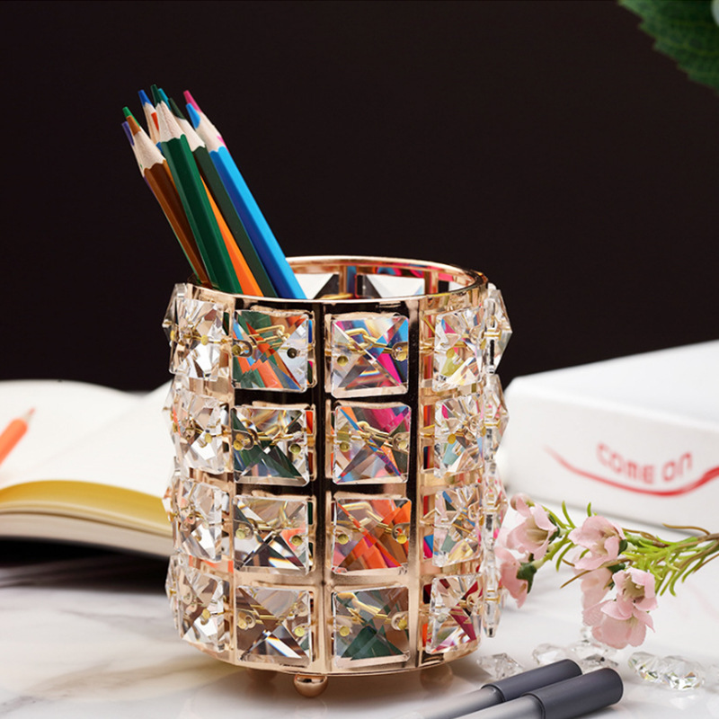 Nail art de cristal bolígrafo de estilo japonés nórdico bolígrafo de cristal bolígrafo de maquillaje cepillo de cejas bolígrafo de escritorio caja de almacenamiento