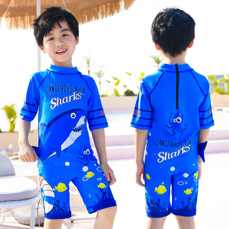 Traje de baño para niños divididos medianos y grandes Niños Bebé Playa traje de baño de protección solar de dibujos animados de secado rápido traje de baño de aguas termales al por mayor