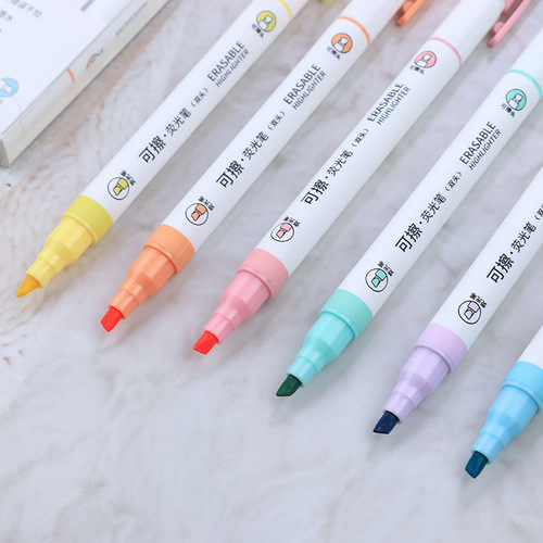 New Tianzhu Washable Colorful Fluorescent Double-Ended 6-Color Highlighting and Marking Pen for Students, School Use, and Doodling