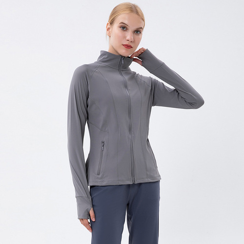  spring new women's yoga wear sports jacket quick-drying stand-up collar long-sleeved running outerwear fitness clothing cross-border