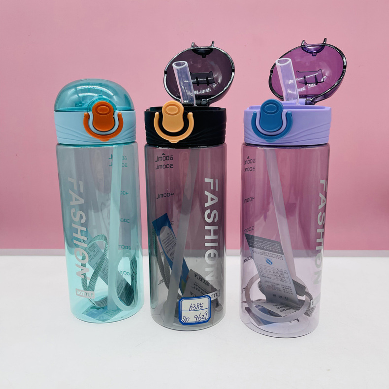 Baijia nueva taza roja neta taza de plástico 650ml taza de paja portátil taza de agua para estudiantes taza de espacio al por mayor