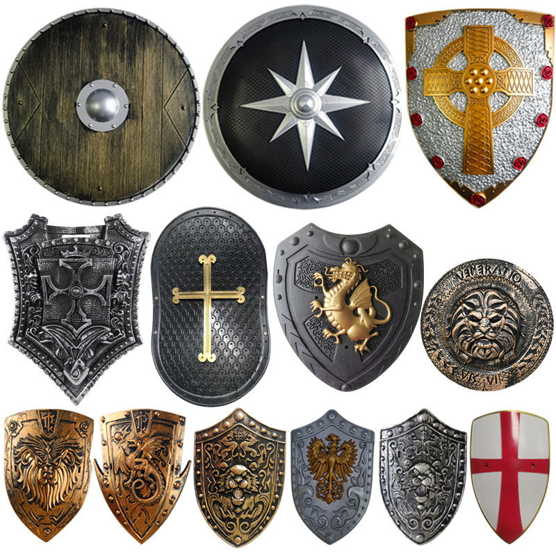 Cross-Border Medieval Round Dragon Shield Weapon Props Children's Weapon Warrior Role-Playing Ancient Roman Viking Shield Cross-Border Medieval Round Dragon Shield Weapon Props Children's Weapon Warrior Role-Playing Ancient Roman Viking Shield