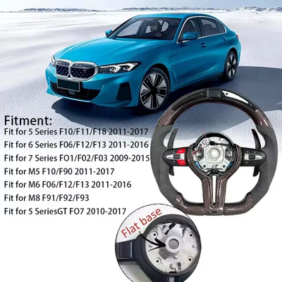 Red carbon fiber LED Steering wheel - m-standard-flat-mouth