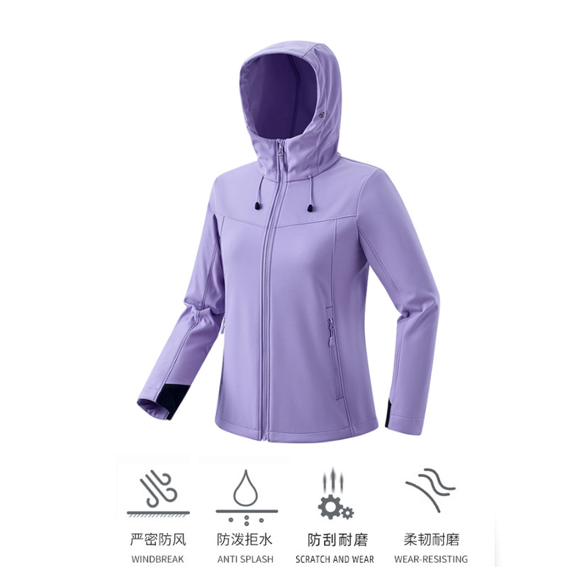 Chaqueta de cáscara suave al aire libre con forro polar más tamaño a prueba de viento chaqueta de lana caliente pareja impermeable suéter deportivo fábrica al por mayor