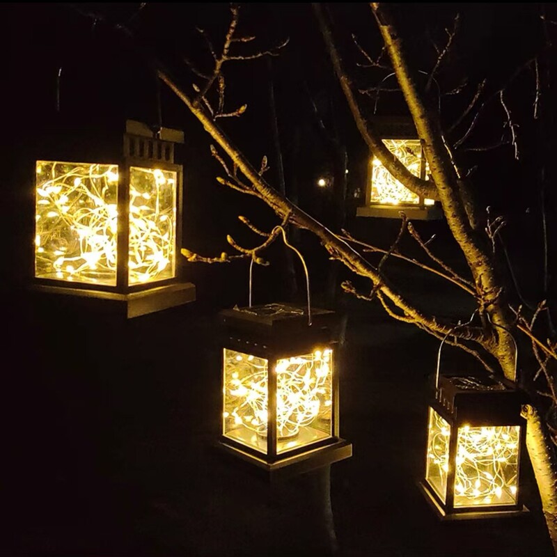 Cross-Border Solar Lamp Courtyard Small Palace Lamp New Star Candle Lamp Villa Atmosphere Decoration Hanging Tree Night Light