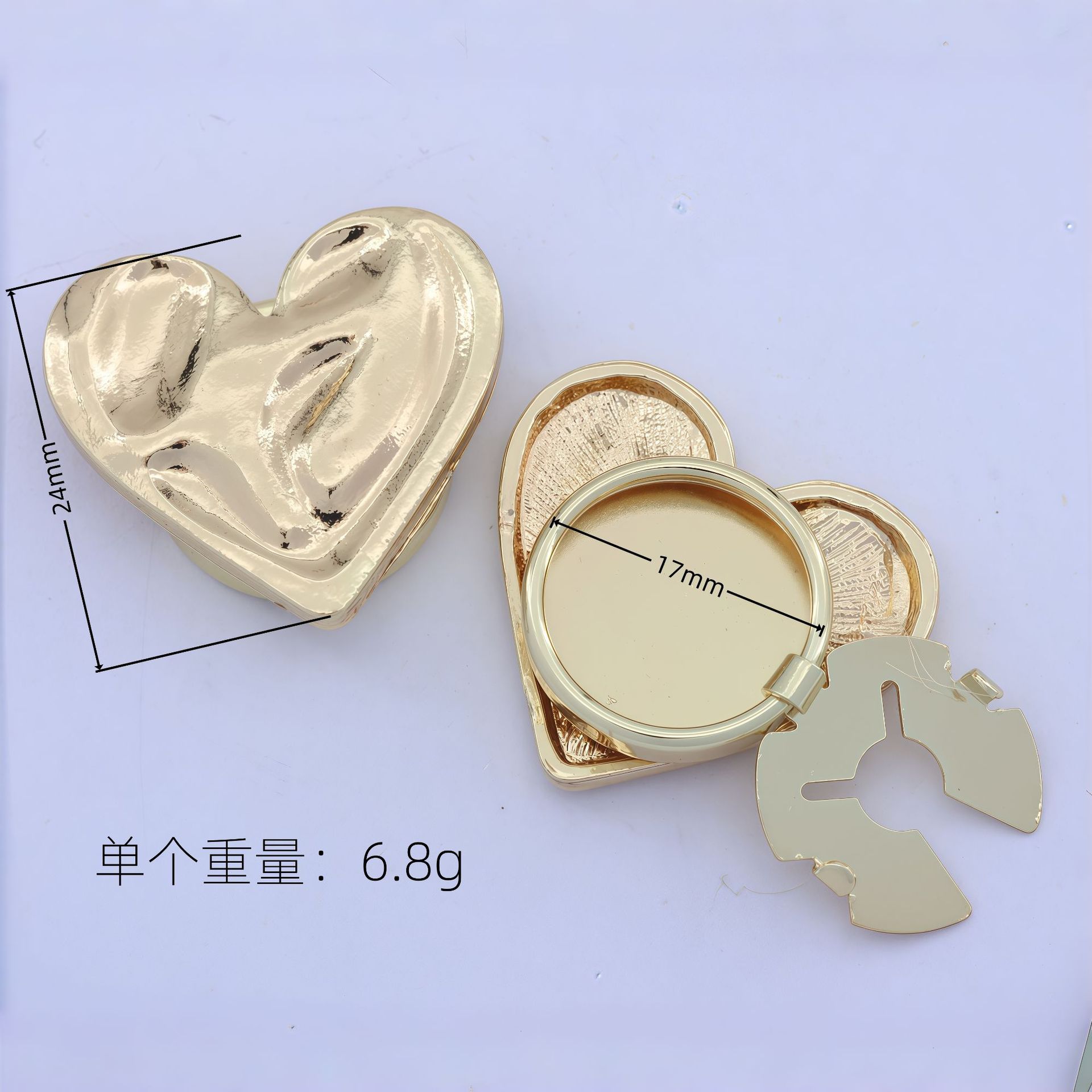 Cubierta de botón de moda de metal corazón amor camisa botón de cuello cubierta de botón de diamante image 4