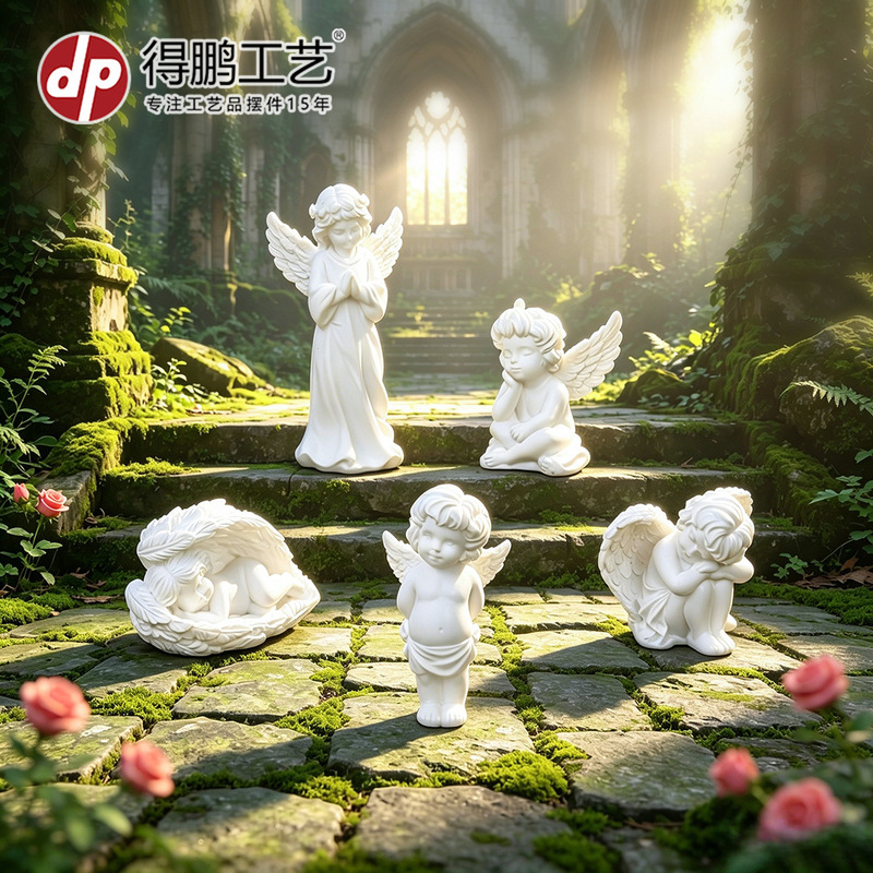 Cross-Border New Product Micro-Landscape Plaster Angel Simulation Model Gardening Landscaping DIY Decoration Desktop Small Ornament