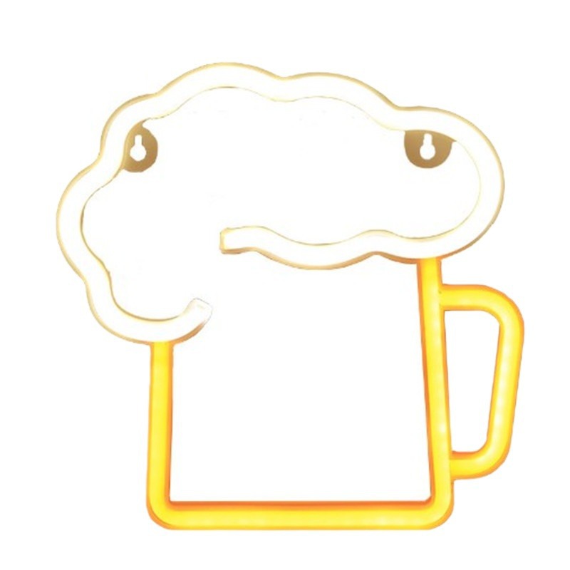 Lámpara de modelado de la taza de cerveza nueva exótica cerveza apariencia neón luz bar fiesta familia Diseño Lámpara decorativa