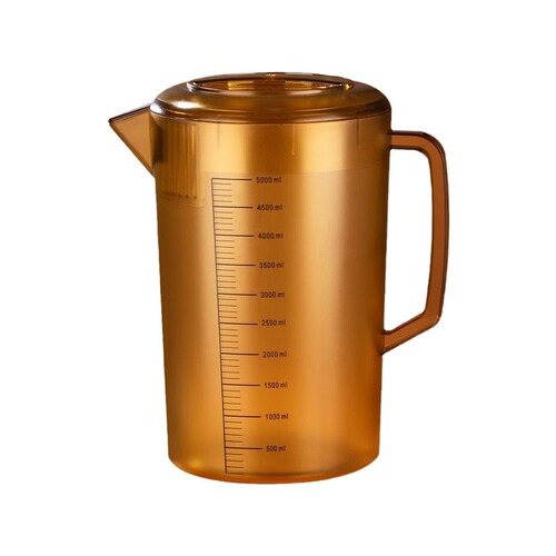 Brown frosted plastic kettle milk lid kettle food grade PC cold kettle scale milk tea shop juice kettle transparent measuring cup