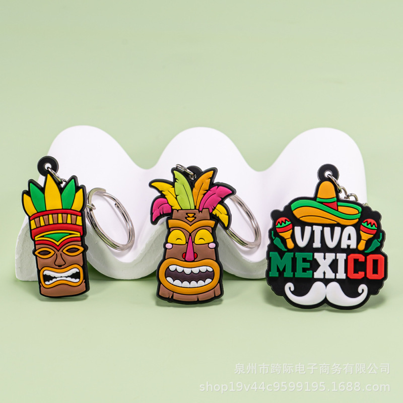 Cartoon Creative Metal Keychain Pendant Mexican Series PVC Key Chain Hanging Ornaments Clothing School Bag Decorations Cartoon Creative Metal Keychain Pendant Mexican Series PVC Key Chain Hanging Ornaments Clothing School Bag Decorations