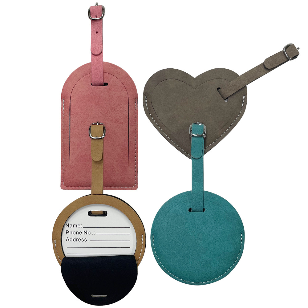 Transferencia térmica de cuero etiqueta de equipaje viaje de negocios almacenamiento personalizado consumibles en blanco al por mayor