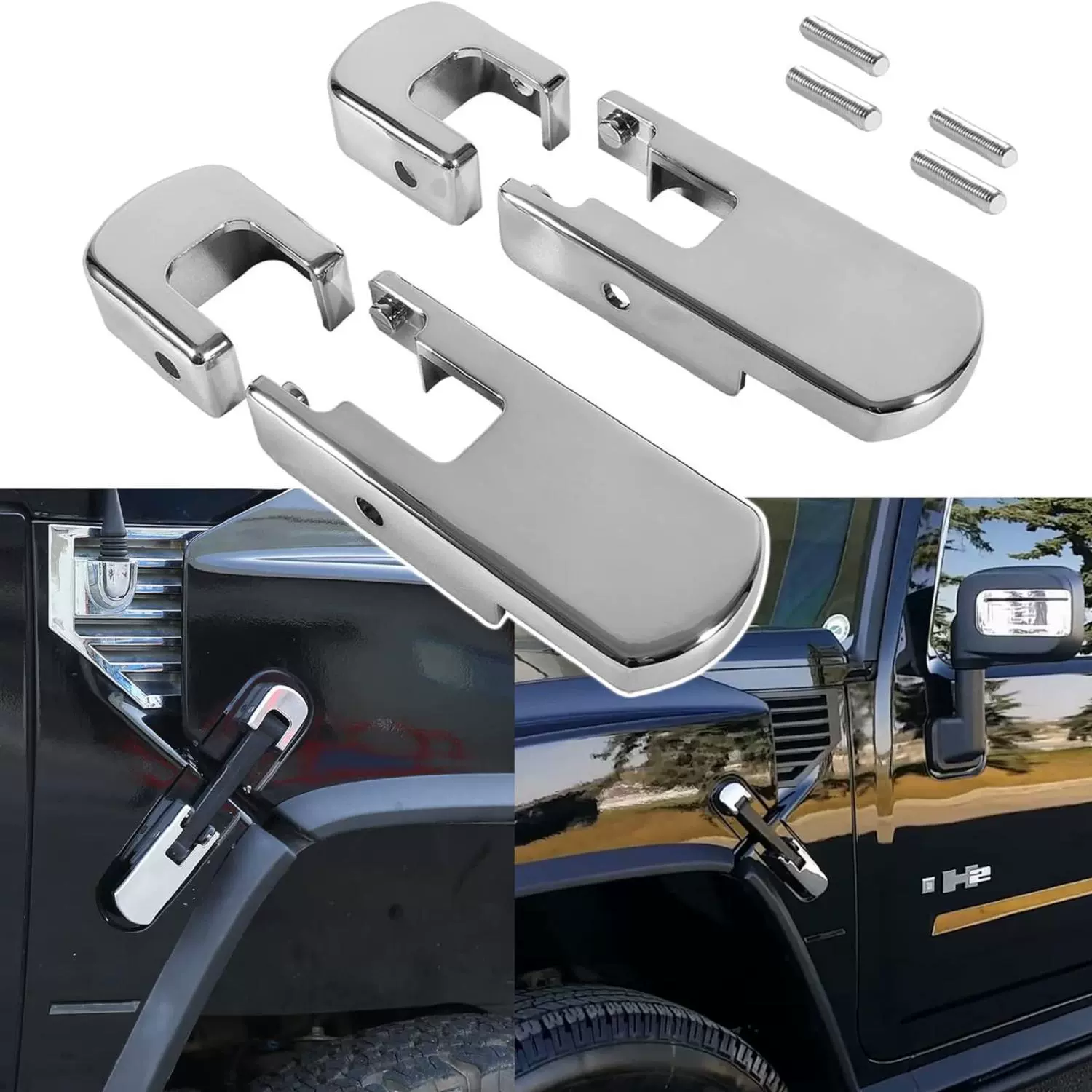 Подходит для Hummer H2 2003-2009 годов, алюминиевый хромированный замок капота, декоративные детали, договорная цена