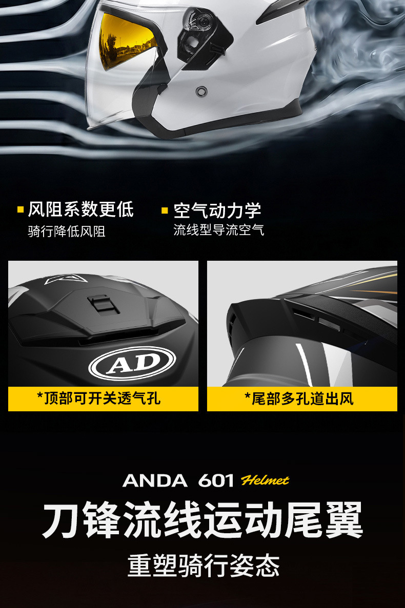 [Bluetooth Gift Pack] Ad Electric Motorcycle Helmet Men's 3C Certified Cycling Half Helmet Women's All-Season Motorcycle Safety Helmet