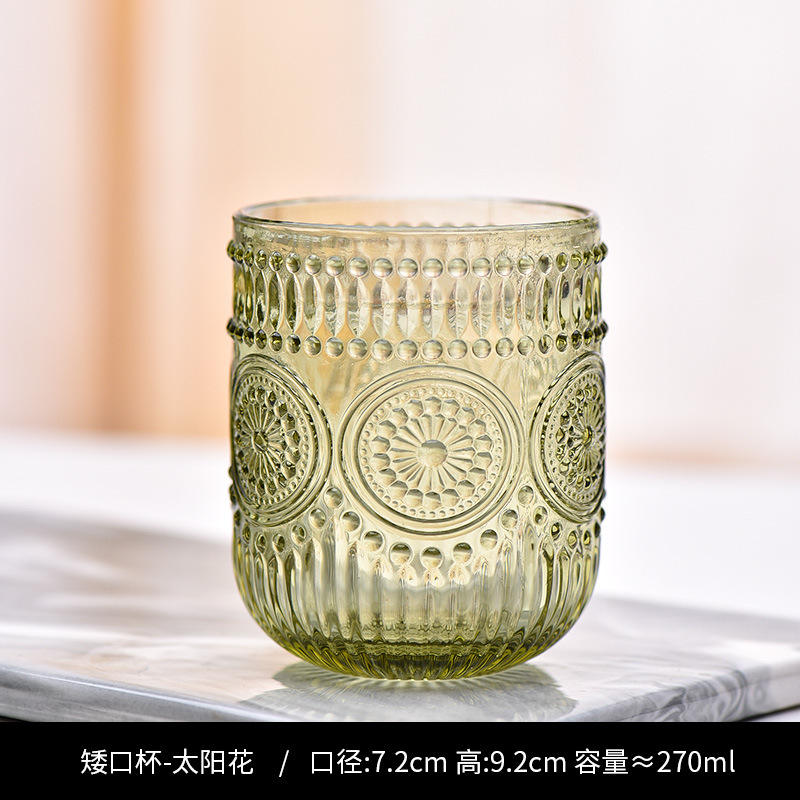 Copa de rayas verticales de vidrio retro europeo, copa de vino tinto, copa de postre alto de helado, copa de vino de frutas de uva de champán casero