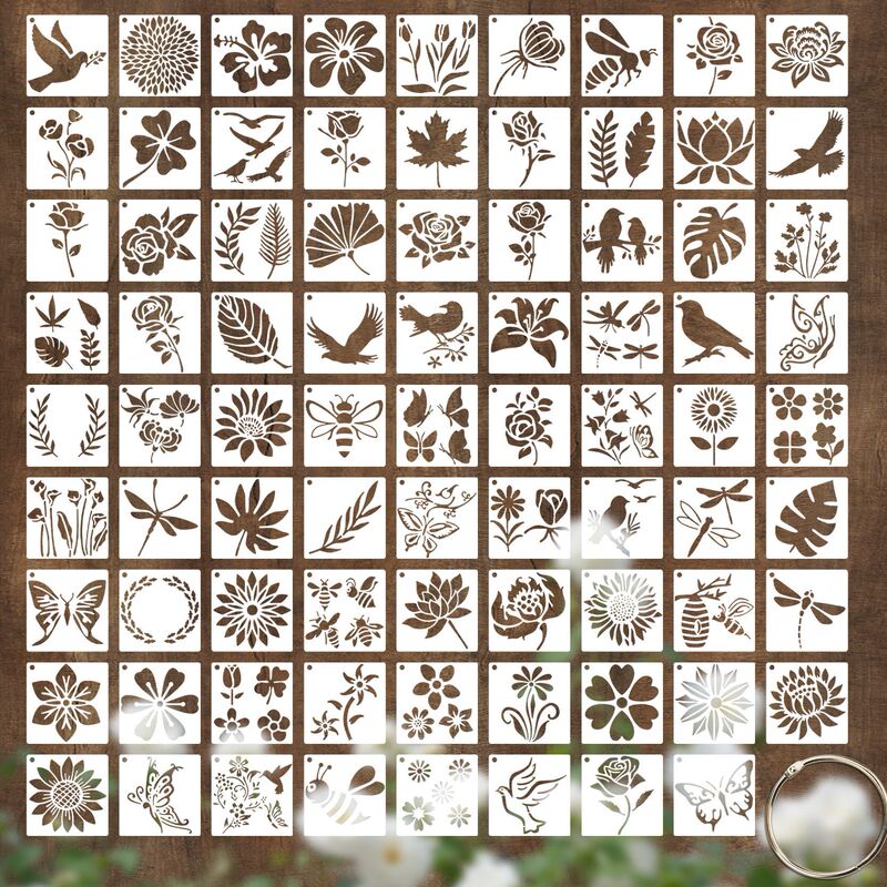 European and American Hot-Selling DIY Cut Out Templates, Flower, Animal and Insect Series, Painting Graffiti Handbook Decoration Molds