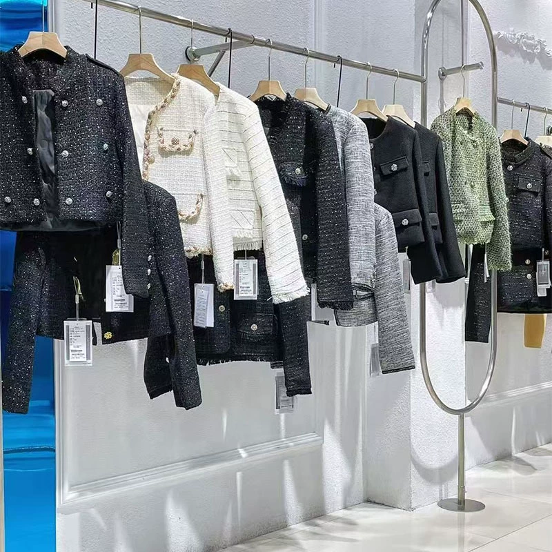 Короткая зимняя куртка из твида с гусиным пухом, 25 дюймов, с длинными рукавами, в стиле ретро, ​​элегантная, с круглым вырезом, новый французский бренд, хвостовые товары