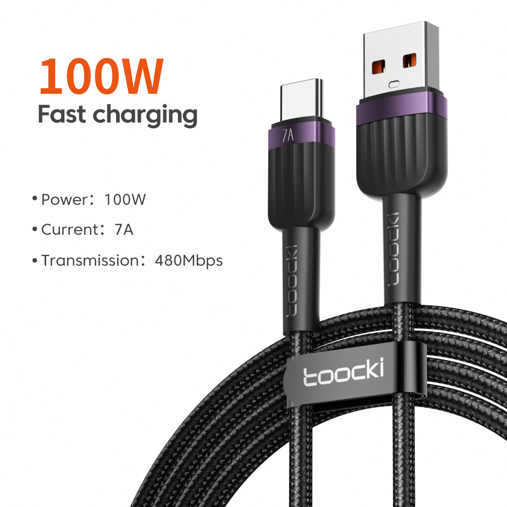 Toocki Lingyun Type-c7A is fully compatible with 100W ultra fast data c, suit for Huawei mobile phone charging_voghion.com