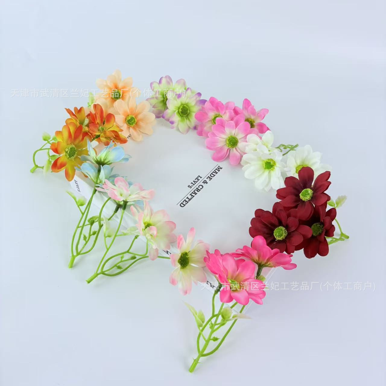 3 horquillas flor lila flor flor artificial accesorios de bricolaje hechos a mano caja de flores caja de regalo con mano horquilla decorativa transfronteriza
