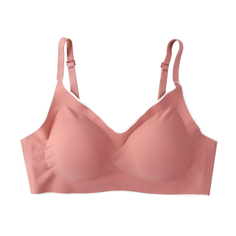 Wireless Silk Support Bra, Women's Molded Cups, Plus Size, Decorative Back