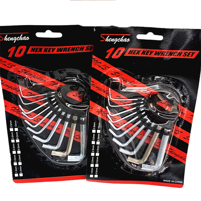 Herramienta hexagonal interior 6-ángulo llave destornillador herramienta de reparación L-tipo hexagonal galvanizado herramienta de hardware al por mayor