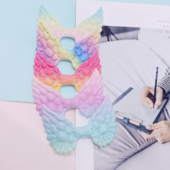 diy飾品配件金粉七彩天使翅膀 卡通公主兒童髮夾蛋糕插牌裝飾材料