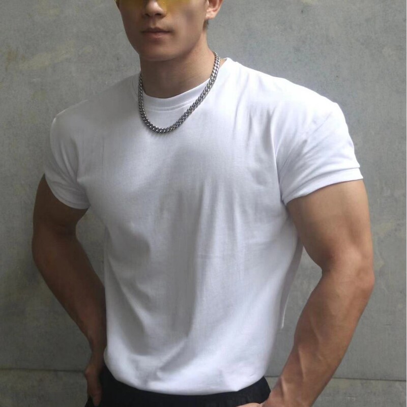 2025 new 230g heavyweight Solona crew neck men's short sleeve training fitness outdoor T-shirt slim fit