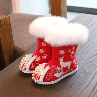 Утепленное ханьфу, этническая детская утепленная обувь, прямая поставка с фабрики, этнический стиль