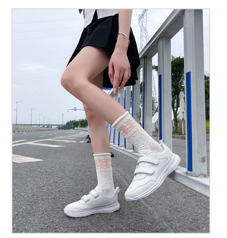 Weiße Unisex-Schuhe mit magischer Schnalle, leicht, für Paare, Sport, Schule, Tanzschuhe_voghion.com