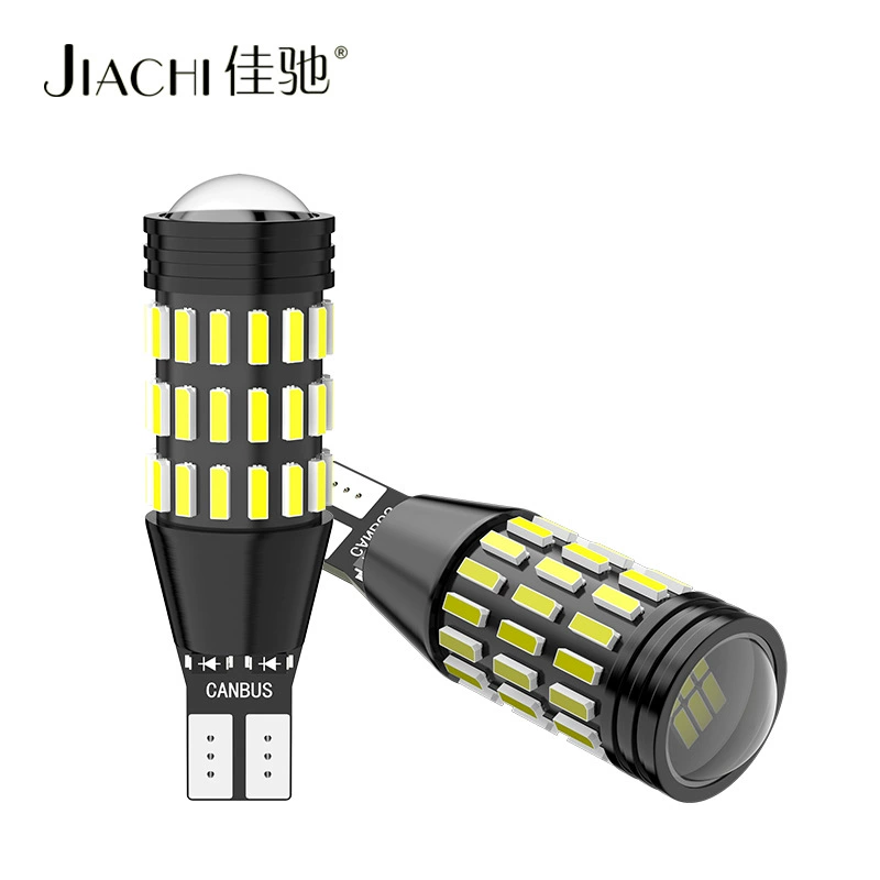 Светодиодная лампа Jiachi T15 для автомобиля, лампа заднего хода с линзой 4014, высокояркая декодирующая лампа W16W, аксессуары для задних фонарей автомобиля