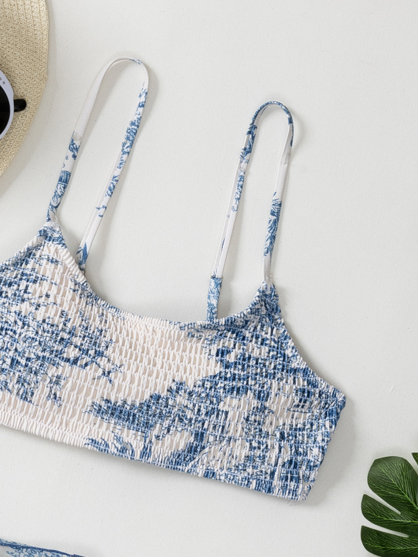 Women's Split Bikini Three-piece Swimsuit Floral Beach Wrap Set_voghion.com