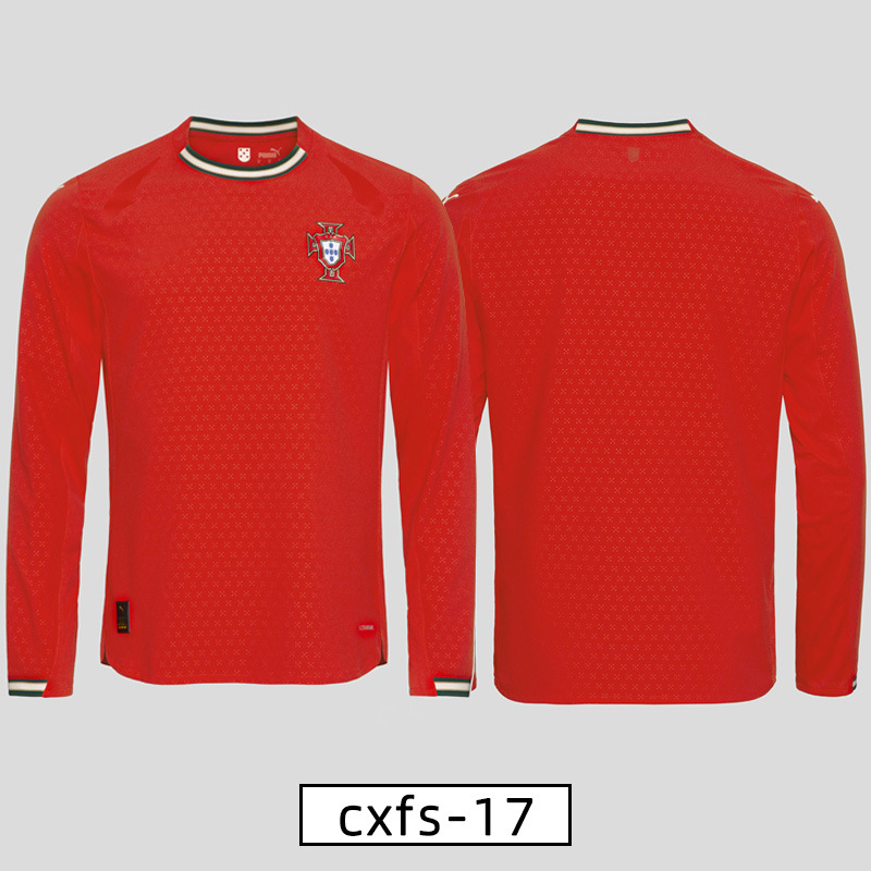 Comercio extranjero transfronterizo para camisetas de fan de manga larga personalizadas otoño y invierno 2025, camisetas de fútbol gruesas, camisetas de fútbol retro