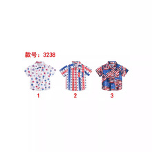 新款夏款男女童时尚童装波西米亚欧美风翻领短袖衬衫外贸服装批发