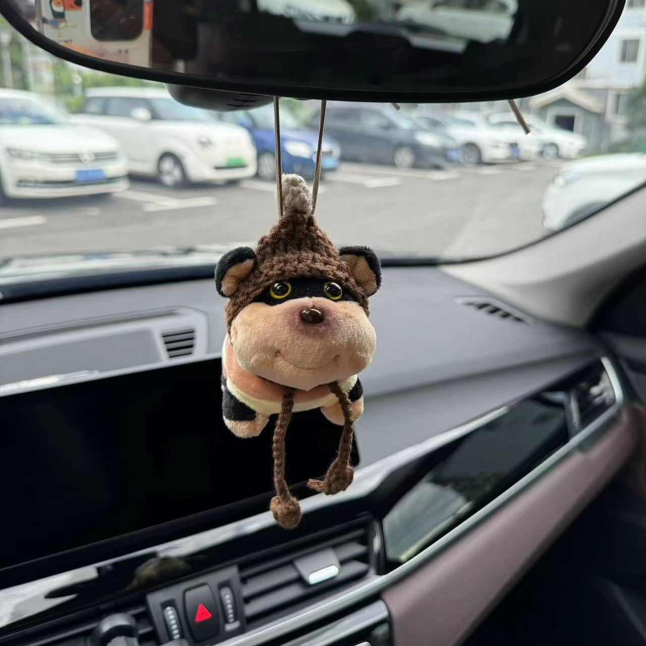 Bee perros colgantes de automóviles espejos retrovisores de automóviles bolsos colgantes de peluche muñecas accesorios de automóviles niñas