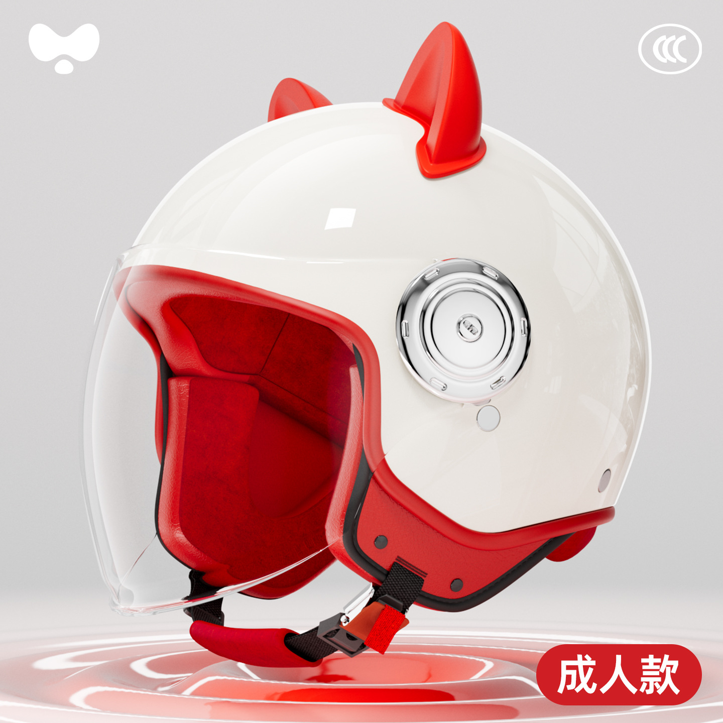 Seasons, National Standard – Universal Motosiklet kaskı (dəbilqə) - 3c-adult-white-hd-long-visor-class-a-new-national-standard-one-size