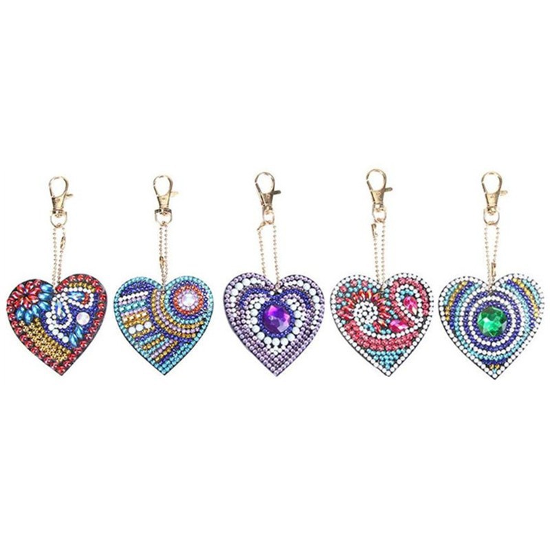 Nuevos productos de pintura de diamante, material acrílico llavero de doble cara DIY bolsa de diamante completa mariposa