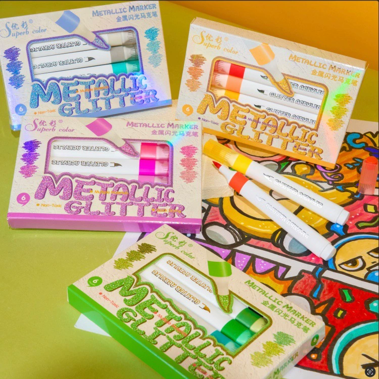 Набор акриловых маркеров на водной основе с мягким наконечником, детские художественные принадлежности, не размазывающиеся цветные ручки для рисования и граффити