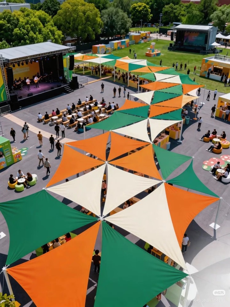 Customized canopy with company logo for plaza, street, tourist attraction decoration, rainproof sunshade fabric, outdoor terrace sunshade sail