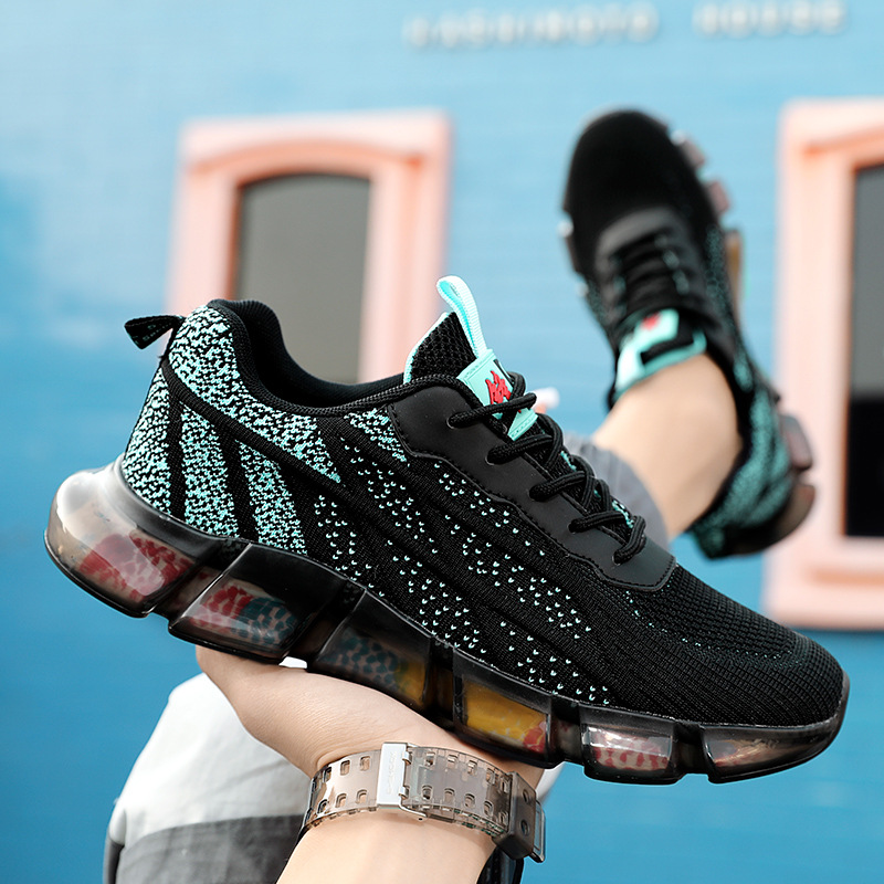 2021新款爆米花大底男鞋运动休闲男鞋飞织布透气韩版学生鞋子H018|ru