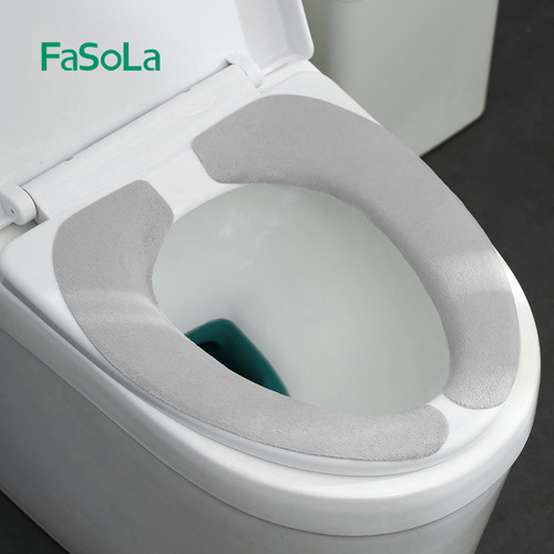 FaSoLa antibacterial toilet seat toilet seat universal sticker household winter thickened gasket toilet cover adhesive ring