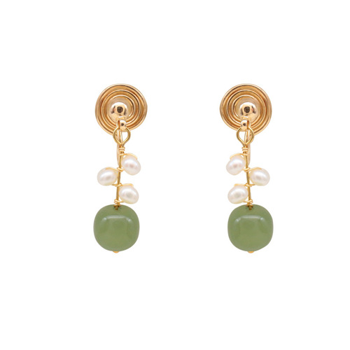 [Warm and moist as ever] Natural Hetian jade earrings for women, high-end mosquito coil earrings for women without pierced ears, autumn and winter earrings