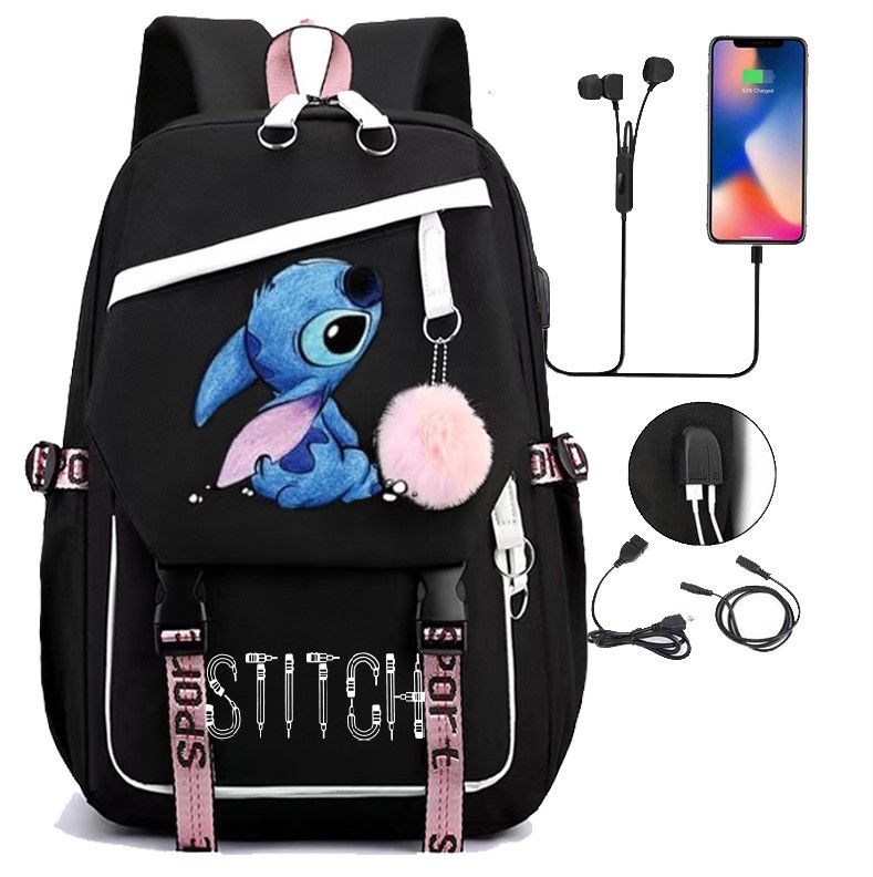 Nueva bolsa de viaje bolsa de deporte estudiante mochila bolsa de carga USB DE LOS NIÑOS gran capacidad bolsa