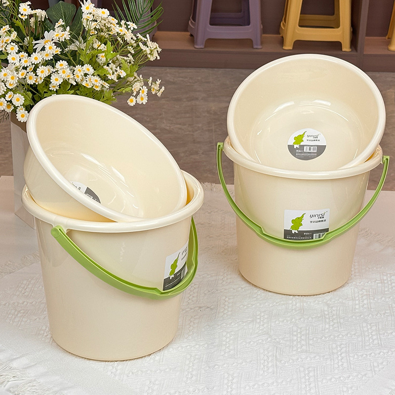 Household large portable multi-functional storage bucket student dormitory bath bucket washbasin spoon two-piece set