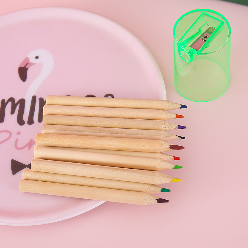 Transfronterizos 12 lápiz de color lápiz de madera con lápiz de lápiz de papel de escritorio estudiantes DIY relleno de graffiti pincel