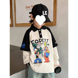 儿童装男童卫衣男孩春秋季上衣服打底衫tT恤大童一件代发